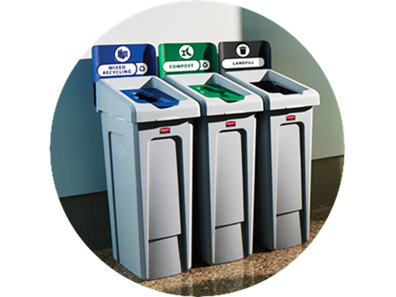Rubbermaid Commercial Slim Jim Paper Recycling Top-Blue-New Rubbermaid Commercial Slim Jim Paper Recycling Top-Blue-New
