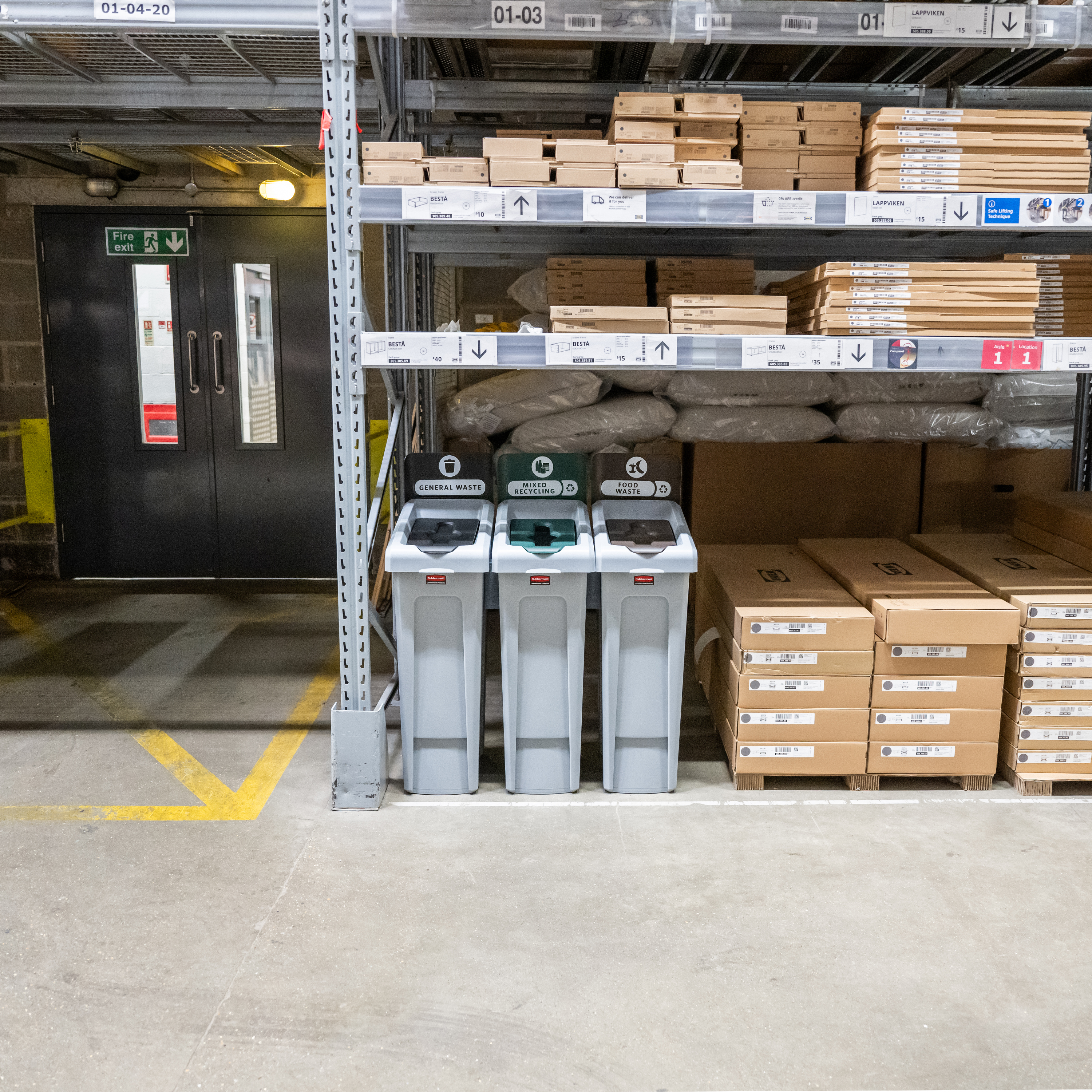 Slim Jim Recycling Station in warehouse setting