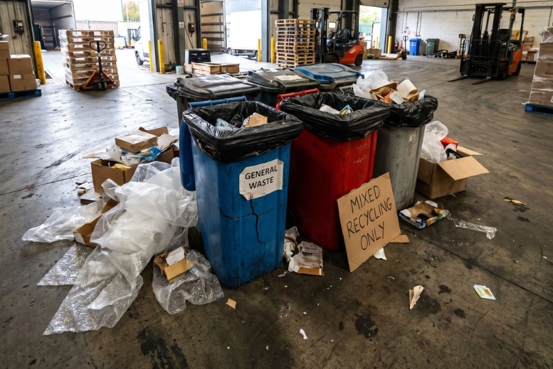 Low quality bins in a warehouse